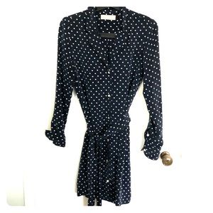Everlane Navy Polka Dot Shirtdress 00